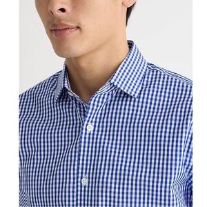 Goodreads Men's Blue/White Gingham Premium Fine Cotton Dress Shirt
